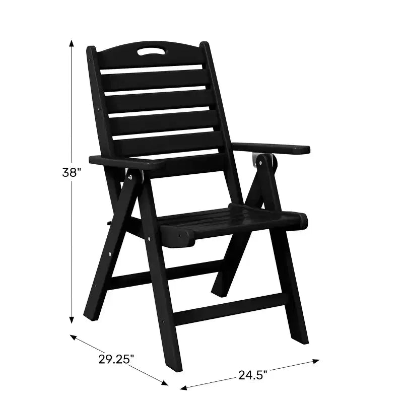 WestinTrends Malibu Ensemble de salle à manger d'extérieur carré 5 pièces en PEHD avec chaises pliantes, blanc