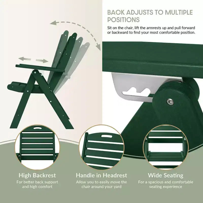 WestinTrends Malibu Ensemble de salle à manger d'extérieur carré 5 pièces en PEHD avec chaises pliantes, blanc