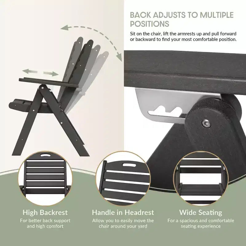 WestinTrends Malibu Ensemble de salle à manger d'extérieur carré 5 pièces en PEHD avec chaises pliantes, blanc