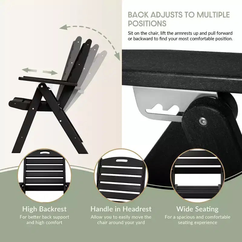 WestinTrends Malibu Ensemble de salle à manger d'extérieur carré 5 pièces en PEHD avec chaises pliantes, blanc