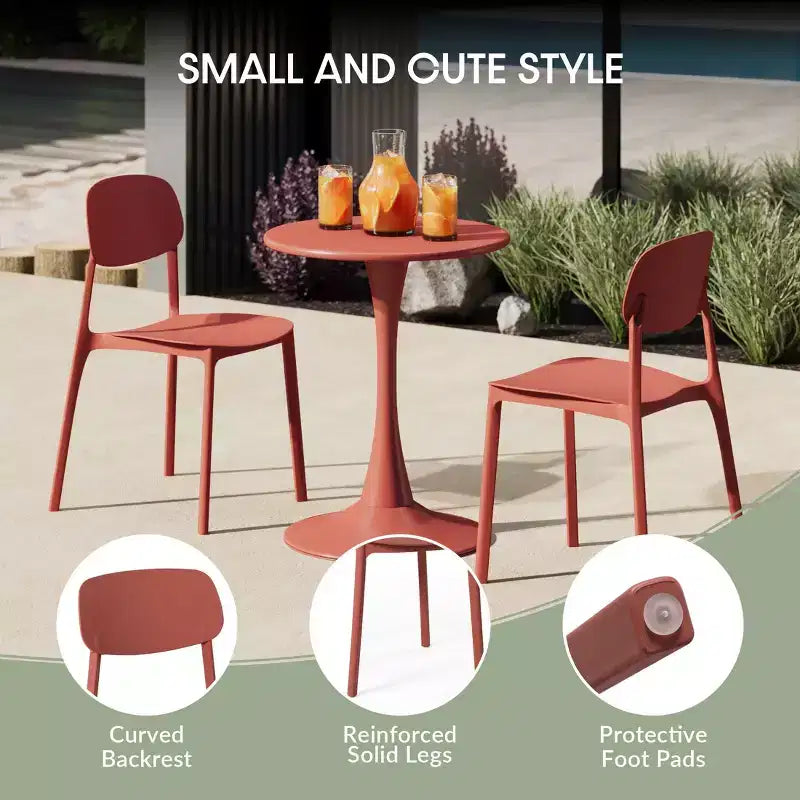 WestinTrends Playa 7-Piece Outdoor Rectangular Metal Patio Dining Table Set With Mid-Century Modern Stackable Patio Side Chairs