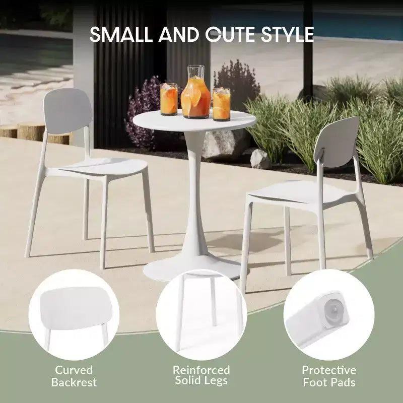 WestinTrends Playa 7-Piece Outdoor Rectangular Metal Patio Dining Table Set With Mid-Century Modern Stackable Patio Side Chairs