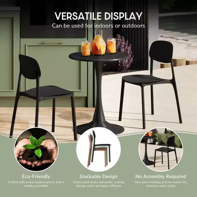 WestinTrends Playa 7-Piece Outdoor Rectangular Metal Patio Dining Table Set With Mid-Century Modern Stackable Patio Side Chairs