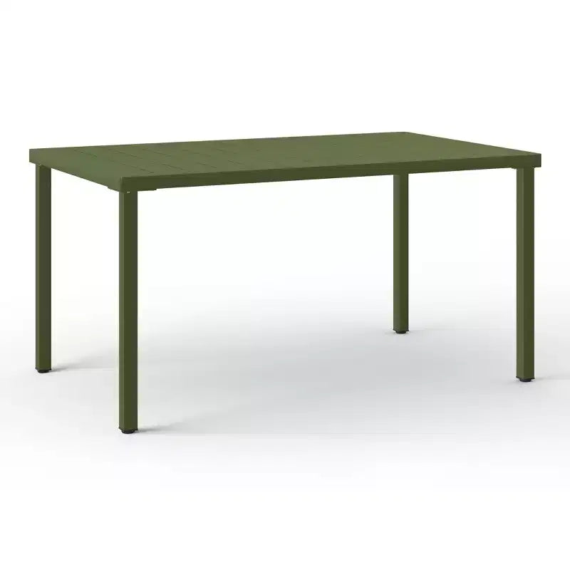 WestinTrends Playa Ensemble table de salle à manger rectangulaire en métal 7 pièces pour l'extérieur avec chaises de salle à manger empilables en résine