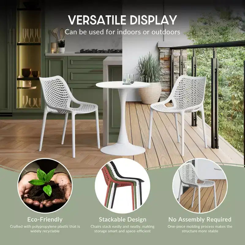 WestinTrends Playa Ensemble table de salle à manger rectangulaire en métal 7 pièces pour l'extérieur avec chaises de salle à manger empilables en résine