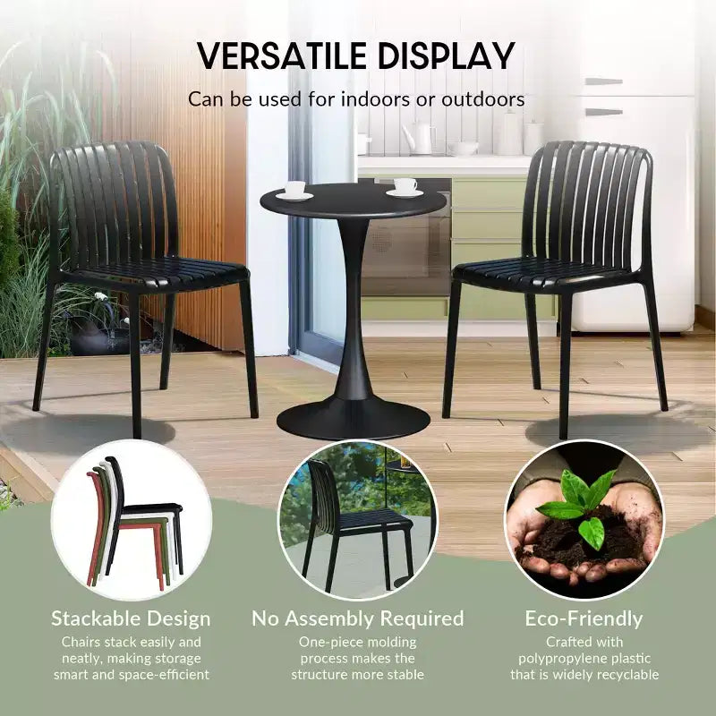 WestinTrends Playa 7-Piece Outdoor Patio Dining Table Set With Stackable Patio Chairs