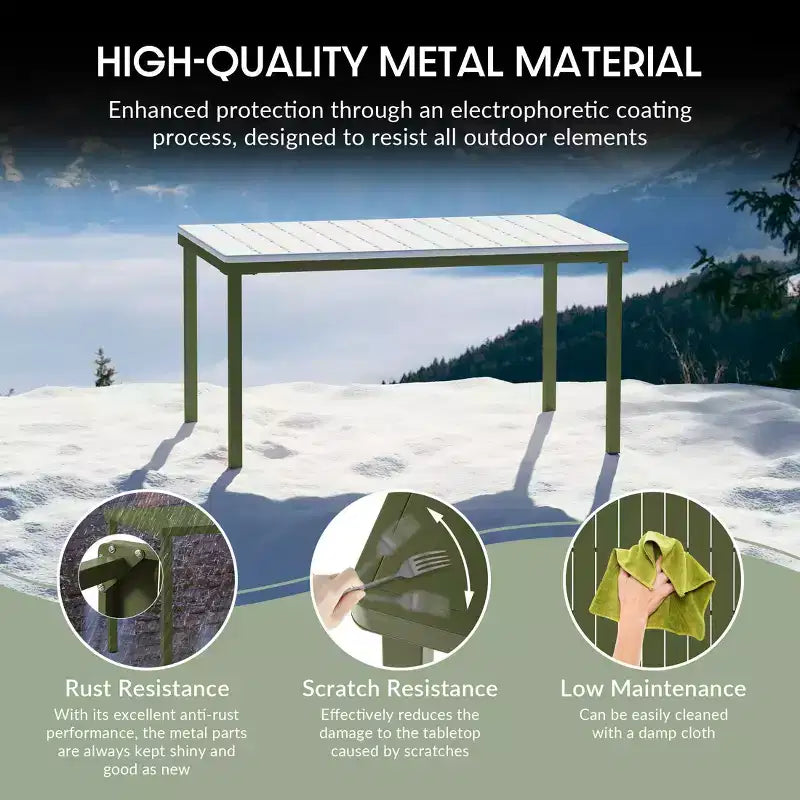 WestinTrends Playa 7-Piece Outdoor Rectangular Metal Patio Dining Table Set With Stackable Patio Dining Chairs