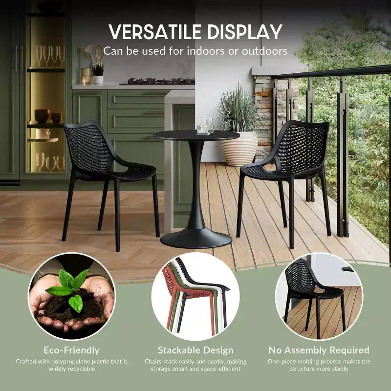 Ensemble de salle à manger d'extérieur 7 pièces WestinTrends Playa en métal avec chaises de patio empilables