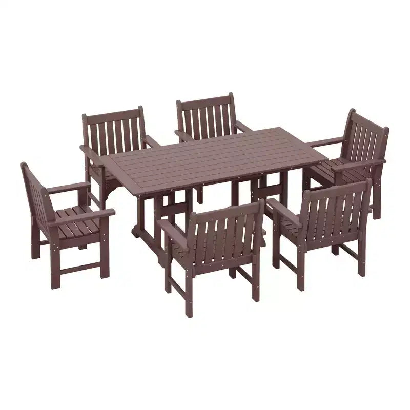 WestinTrends Malibu 7-Piece HDPE Outdoor Dining Patio Table and Chairs Set