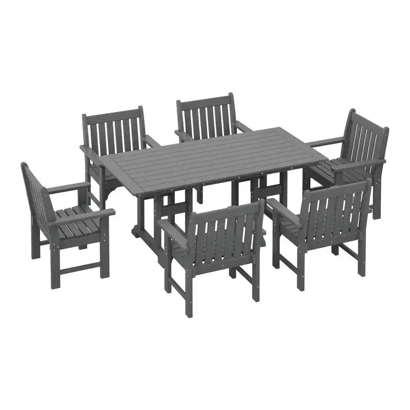 WestinTrends Malibu 7-Piece HDPE Outdoor Dining Patio Table and Chairs Set