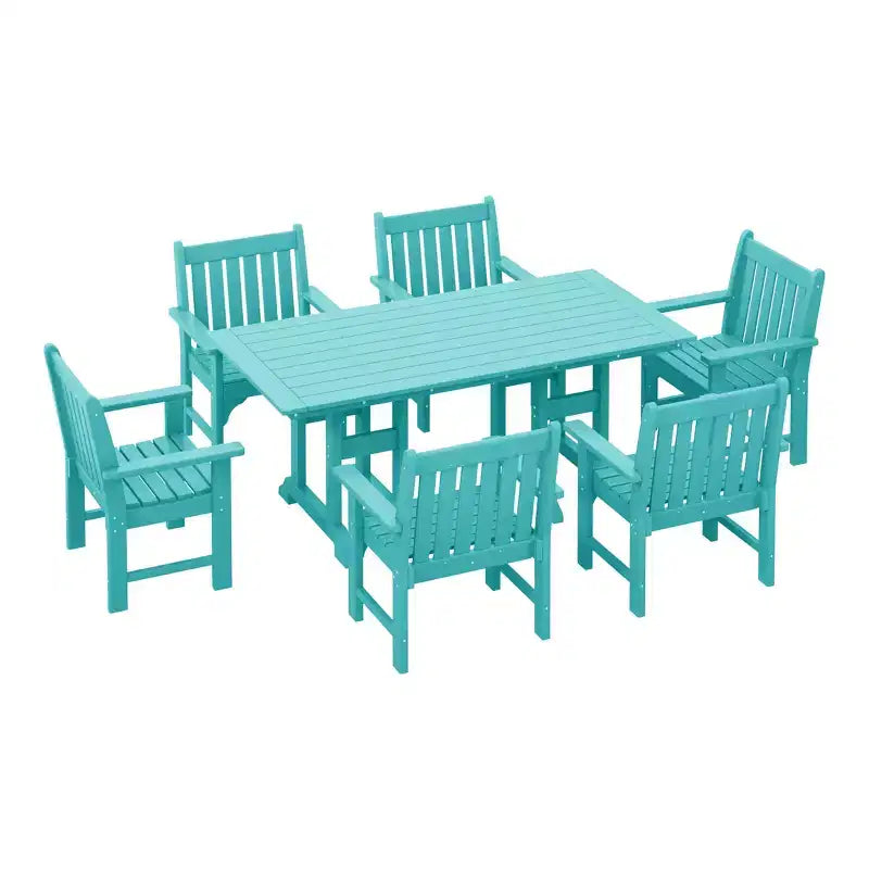 WestinTrends Malibu 7-Piece HDPE Outdoor Dining Patio Table and Chairs Set