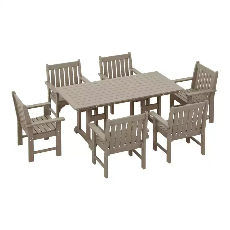 WestinTrends Malibu 7-Piece HDPE Outdoor Dining Patio Table and Chairs Set