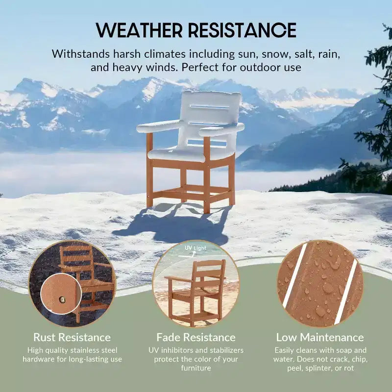 WestinTrends Ashore Ensemble de 6 pièces de salle à manger d'extérieur en PEHD avec banc