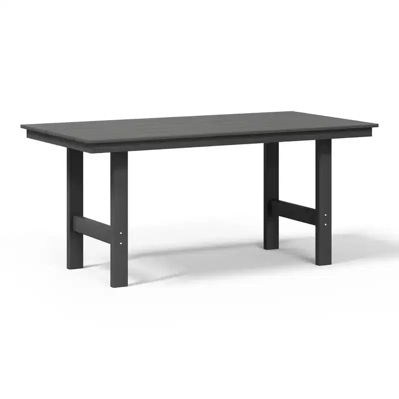 WestinTrends Ashore 7-Piece HDPE Outdoor Rectangular Patio Dining Table Set with Side Chairs