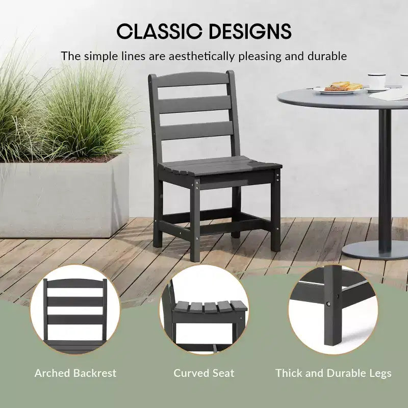 WestinTrends Ashore 7-Piece HDPE Outdoor Rectangular Patio Dining Table Set with Side Chairs
