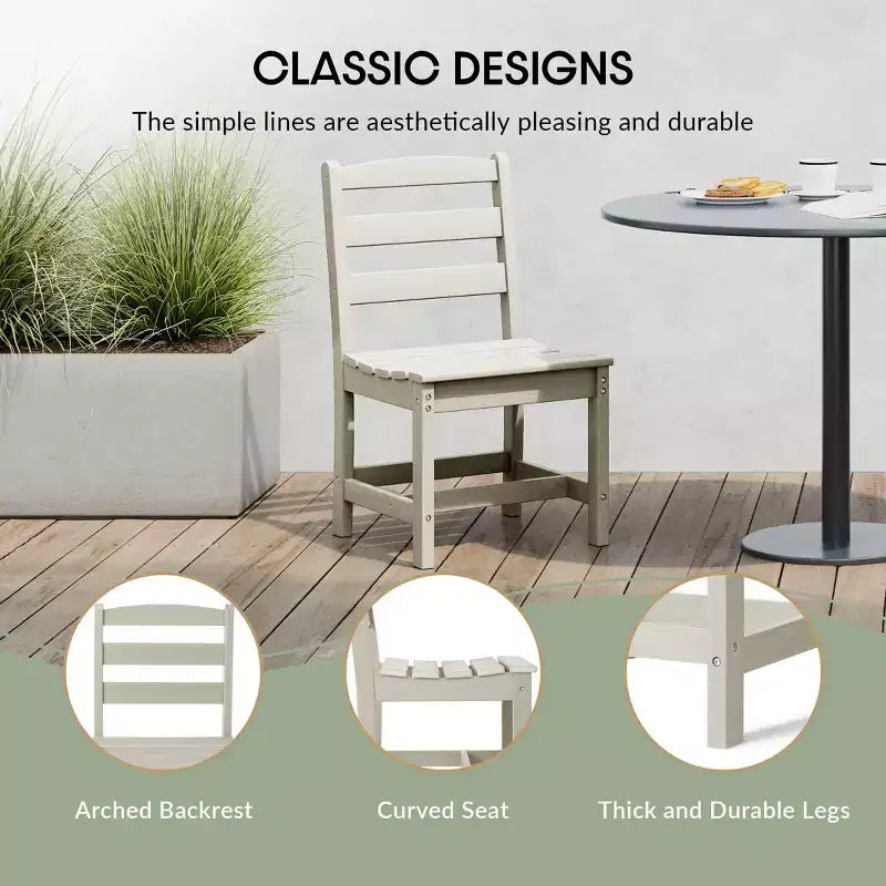 WestinTrends Ashore 7-Piece HDPE Outdoor Rectangular Patio Dining Table Set with Side Chairs