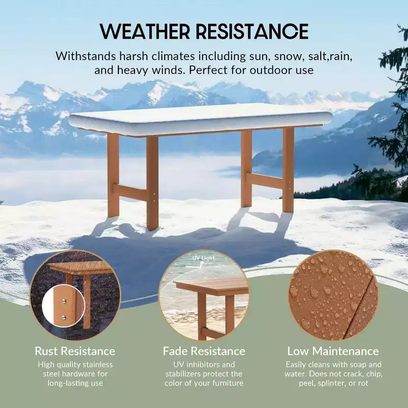 WestinTrends Ashore 7-Piece HDPE Outdoor Rectangular Patio Dining Table Set with Side Chairs