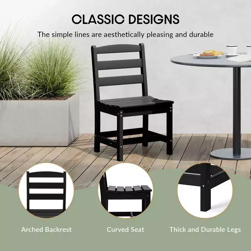 WestinTrends Ashore 7-Piece HDPE Outdoor Rectangular Patio Dining Table Set with Side Chairs