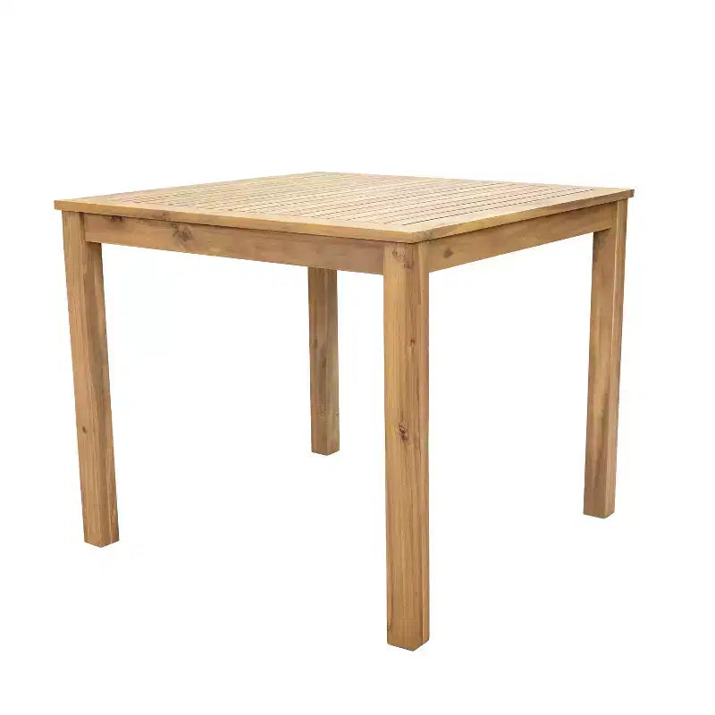 Ensemble repas d'extérieur Sunnydaze Rodanthe en bois d'acacia avec table et fauteuils - 5 pièces - Naturel/Blanc cassé