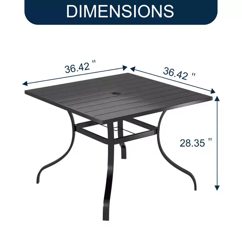 CLIHOME 8-Piece Outdoor Dining Set,Square Table With Sunshade Umbrella Hole & 360 Swivel Chairs Patio Set