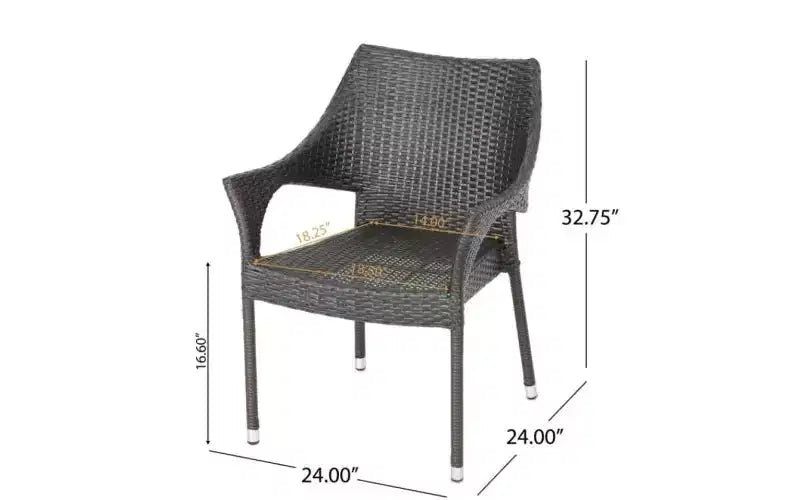 Christopher Knight Home Flora 6 Piece Outdoor Acacia Wood and Wicker Dining Set