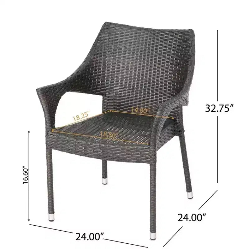 Christopher Knight Home Fletcher Outdoor Acacia Wood and Wicker 6 Piece Dining Set