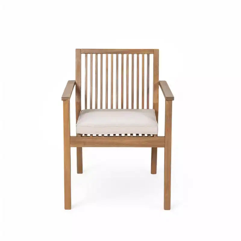 Christopher Knight Home Caitlyn Rustic 7 Piece Patio Acacia Wood Dining Set with Cushions