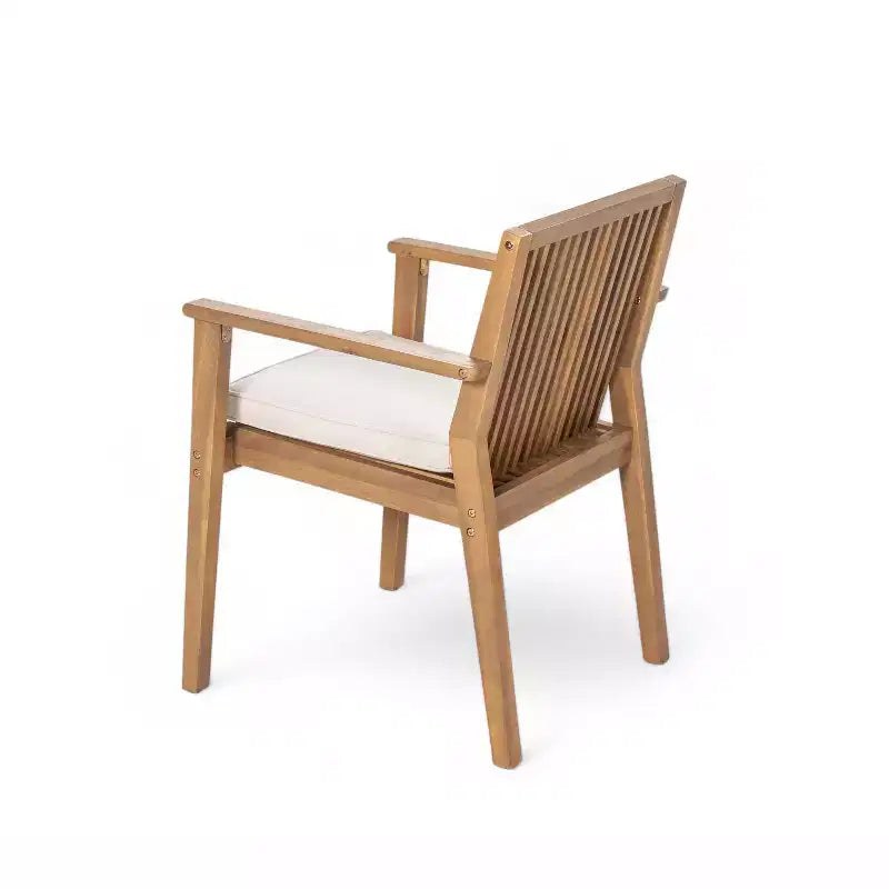 Christopher Knight Home Caitlyn Rustic 7 Piece Patio Acacia Wood Dining Set with Cushions