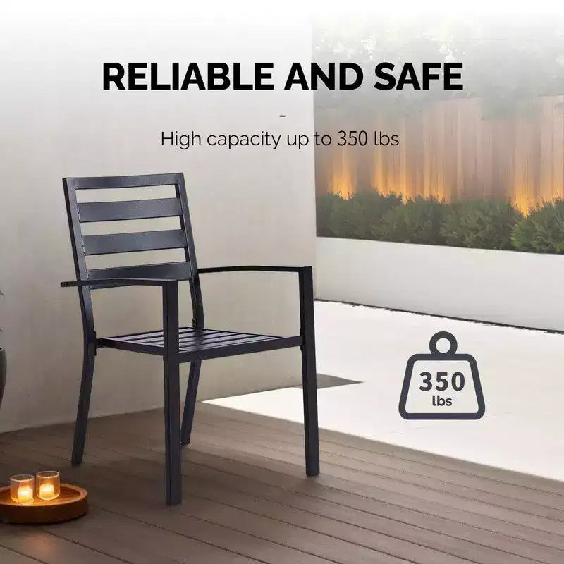 Patio Steel Square 4-Person Dining Set