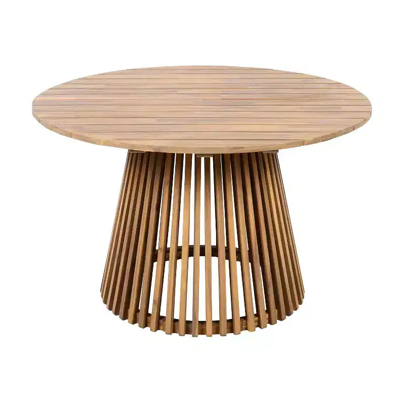 Christopher Knight Home Sivir Modern Coastal 5 Piece Patio Acacia Wood Dining Set with Cushions