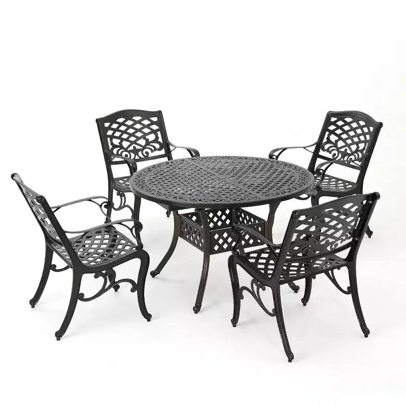 Ensemble de salle à manger extensible 5 pièces Christopher Knight Home Windley en aluminium d'extérieur