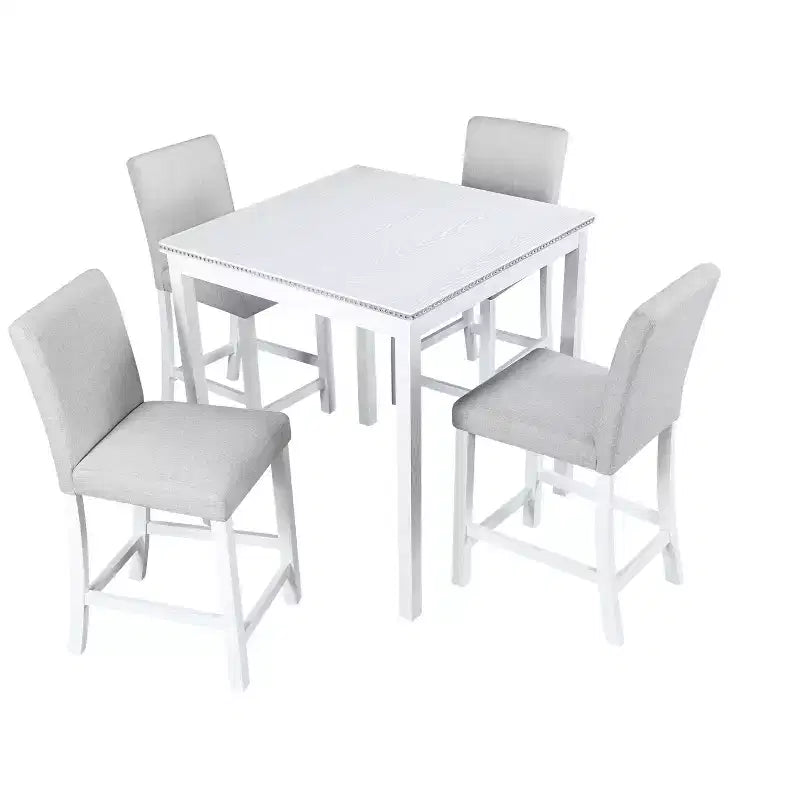 Ensemble de salle à manger MAYEERTY 7 pièces – Table rectangulaire en bois et 6 chaises rembourrées pour les réunions de famille