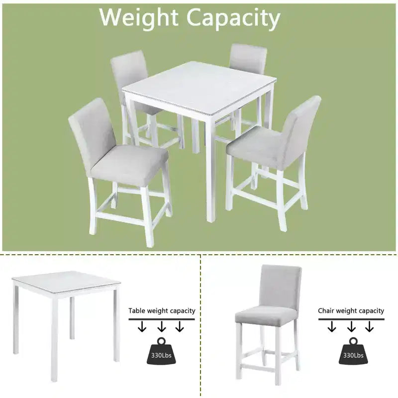 Ensemble de salle à manger MAYEERTY 7 pièces – Table rectangulaire en bois et 6 chaises rembourrées pour les réunions de famille