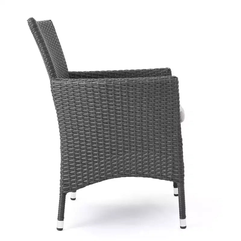 Christopher Knight Home Moralis Outdoor Acacia Wood and Wicker 7 Piece Dining Set with Cushion