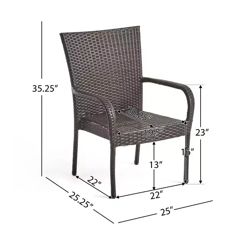 GDFStudio Soltice Outdoor Wicker and Acacia Wood 6 Piece Dining Set with Bench