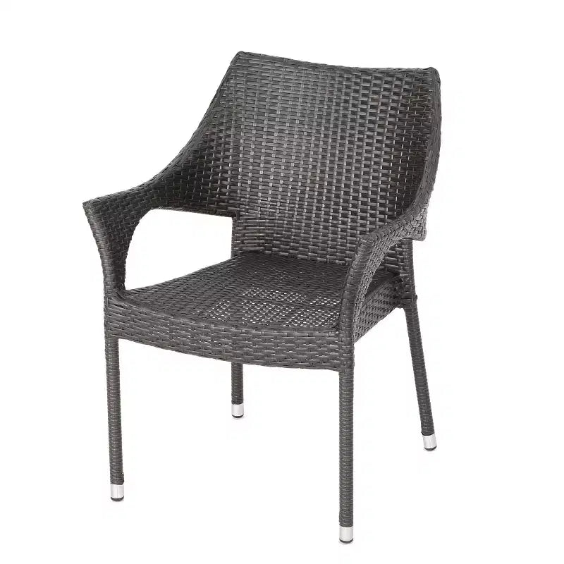 GDFStudio Blythe Ensemble repas de 5 pièces en osier et verre trempé pour l'extérieur