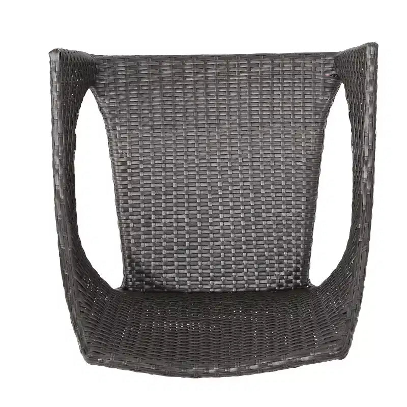 GDFStudio Blythe Ensemble repas de 5 pièces en osier et verre trempé pour l'extérieur