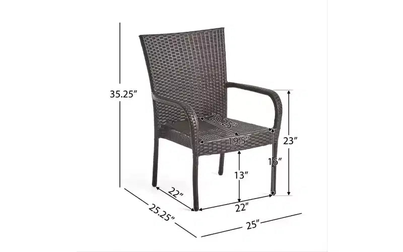 Christopher Knight Home Kama 9 Piece Outdoor Wicker Patio Dining Set with 64 Square Table and Stackable Chairs
