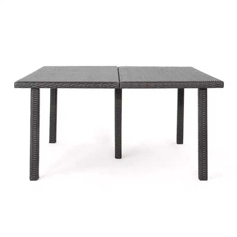 Christopher Knight Home Kama 9 Piece Outdoor Wicker Patio Dining Set with 64 Square Table and Stackable Chairs