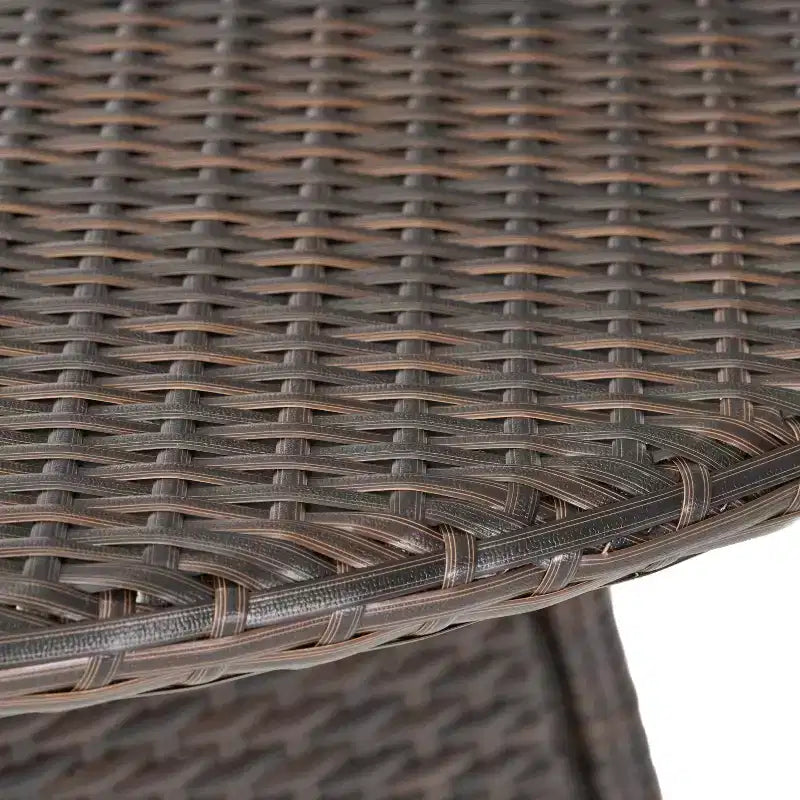 Ensemble de salle à manger d'extérieur GDFStudio Holmes 5 pièces en osier avec table ronde et trou pour parasol