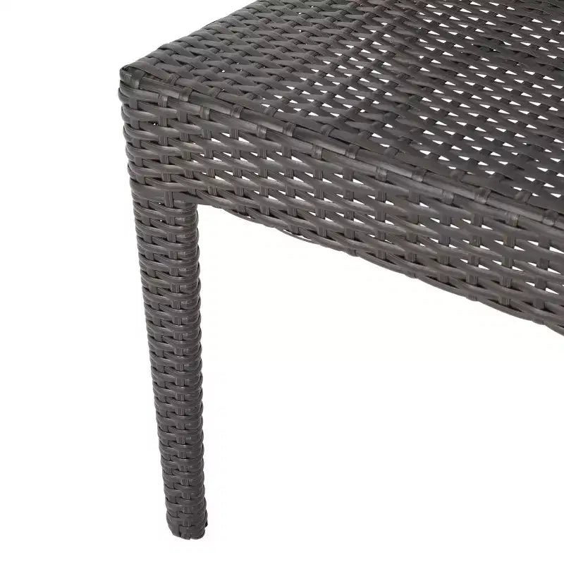 Ensemble de salle à manger d'extérieur GDFStudio Holmes 5 pièces en osier avec table ronde et trou pour parasol