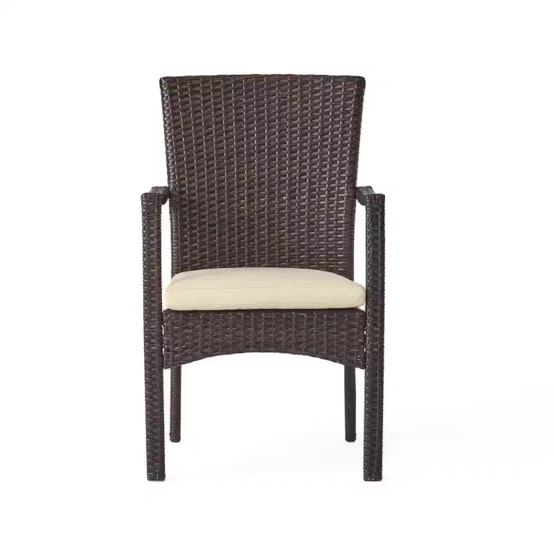 Christopher Knight Home Campbell Outdoor Wicker 5 Piece Dining Set with Cushion