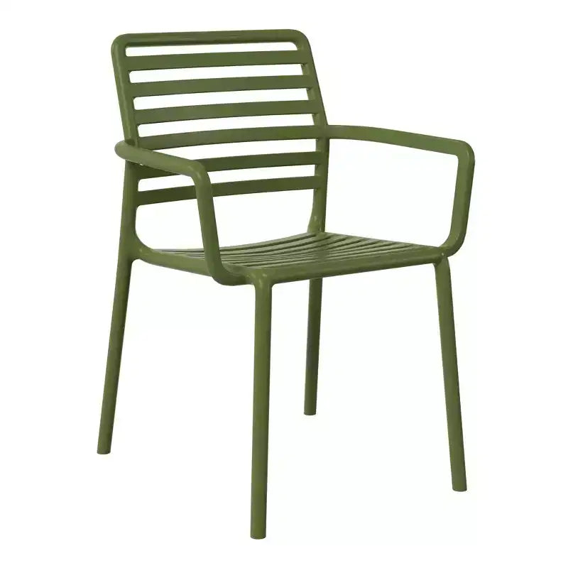 WestinTrends Playa 5-Piece Indoor Outdoor Metal Patio Dining Table Set With Stackable Plastic Patio Arm Chairs