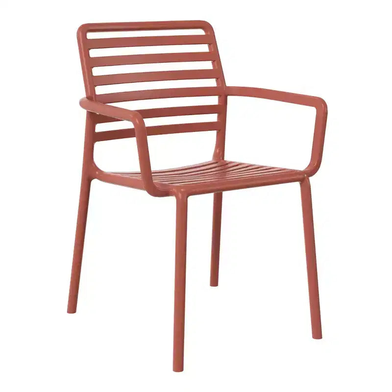 WestinTrends Playa 5-Piece Indoor Outdoor Metal Patio Dining Table Set With Stackable Plastic Patio Arm Chairs