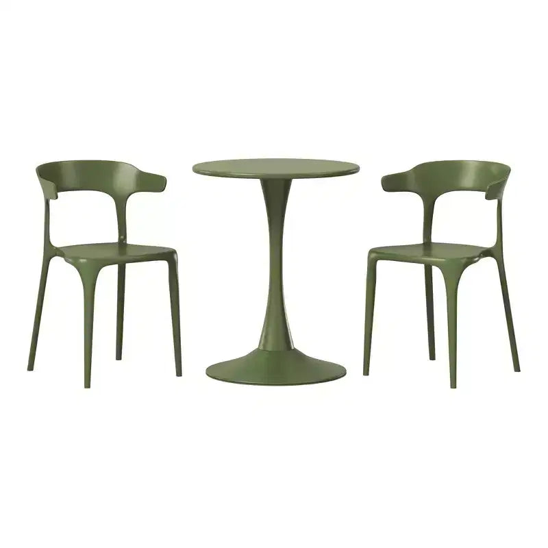 WestinTrends Playa 3-Piece Outdoor Metal Patio Dining Table Set With Stackable Modern Patio Side Chairs