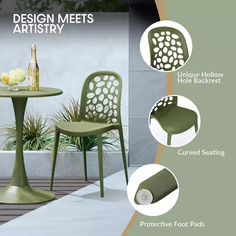 WestinTrends Playa 3-Piece Outdoor Indoor Metal Patio Dining Table Set With Stackable Polypropylene Patio Side Chairs