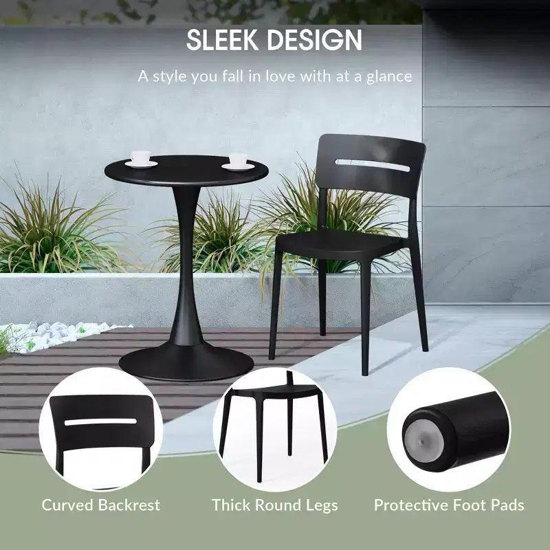 WestinTrends Playa 5-Piece Outdoor Indoor Round Metal Patio Dining Table Set With Stackable Patio Chairs