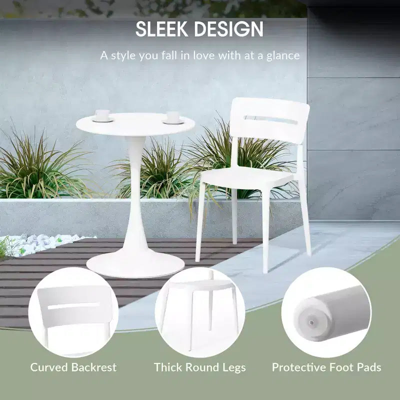 WestinTrends Playa 5-Piece Outdoor Indoor Round Metal Patio Dining Table Set With Stackable Patio Chairs