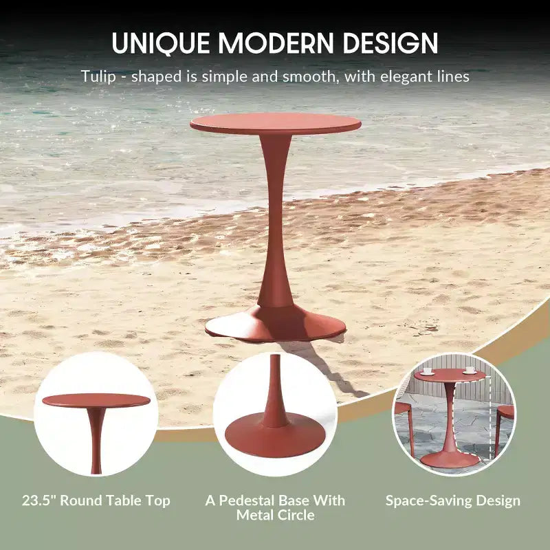 Ensemble de salle à manger d'extérieur et d'intérieur 3 pièces en métal WestinTrends Playa avec chaises de terrasse empilables