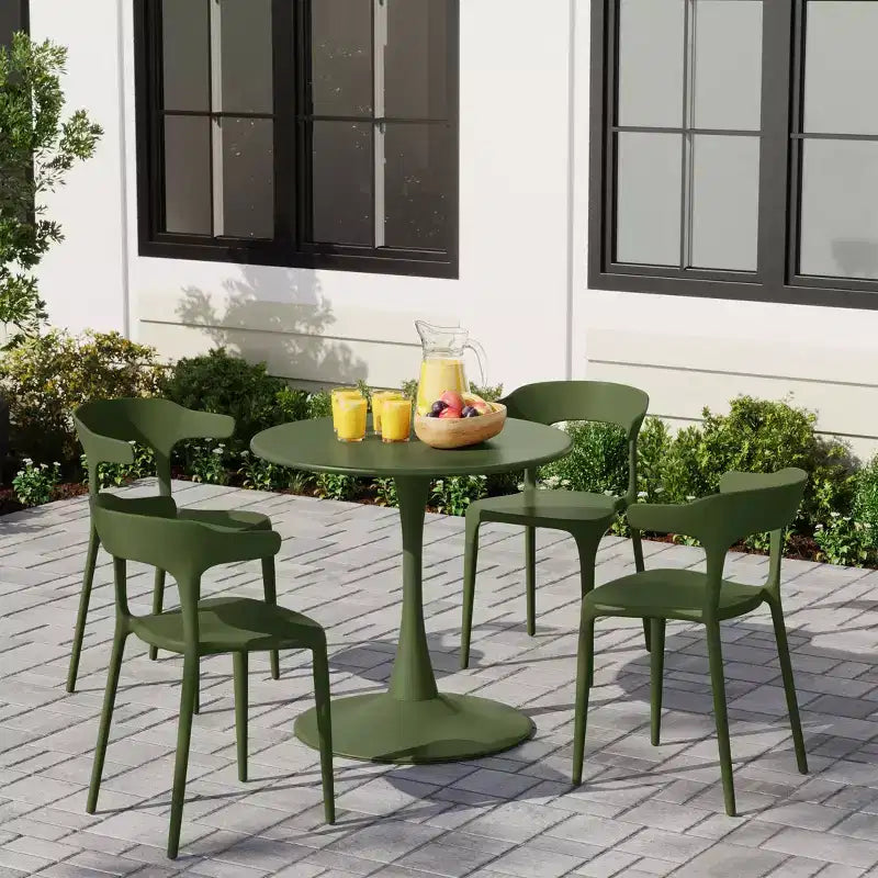 Ensemble de salle à manger d'extérieur WestinTrends Playa 5 pièces en métal avec chaises de patio empilables